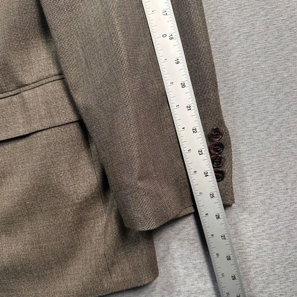 Lauren Ralph Lauren Sport Coat Blazer Mens 50R Brown Silk Wool Blend Herringbone - Picture 6 of 12